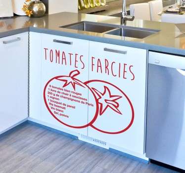 Sticker cuisine recette tomates farcies - TenStickers