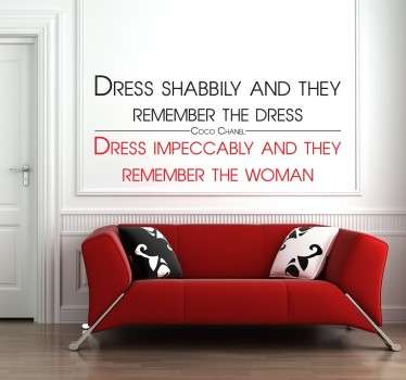 Coco Chanel Remember The Woman Wall Sticker - TenStickers