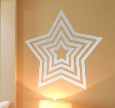 Concentric Star layered Sticker - TenStickers