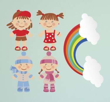 Kids Winter & Summer Toddlers Sticker Pack - TenStickers