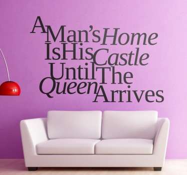 Man huis kasteel prinses tekst sticker - TenStickers