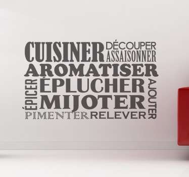 Sticker cuisine recette pêle-mêle cuisine - TenStickers