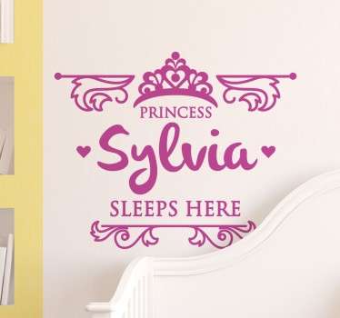 Adesivo infantil princess sleeps here - TenStickers