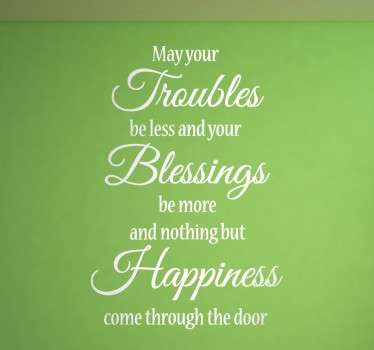 May Your Troubles Poem Wall Sticker - TenStickers