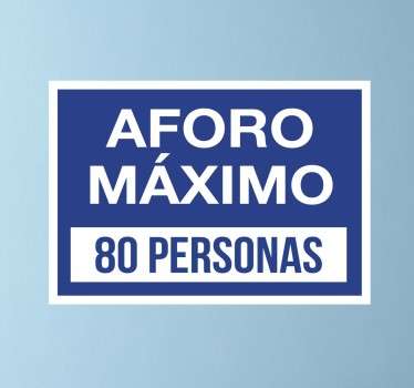 Vinilo cartel aforo máximo - TenVinilo