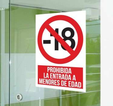 Vinilo cartel prohibida entrada menores - TenVinilo