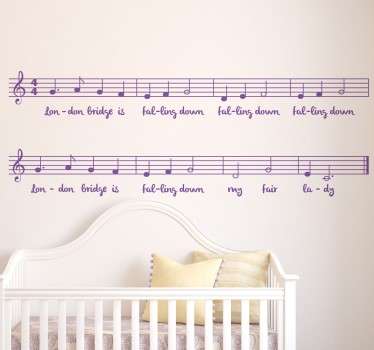 Lasten seinätarrat - "londonisilta putoaa alas", suosittu lastentarha. Ihanteellinen lasten alueiden sisustamiseen. Saatavana erikokoisina.