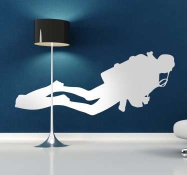 Vinilo decorativo silueta buceador - TenVinilo