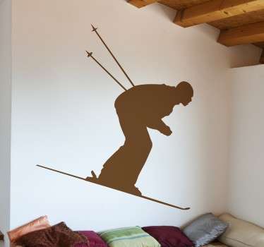 Skier Silhouette Wall Sticker - TenStickers