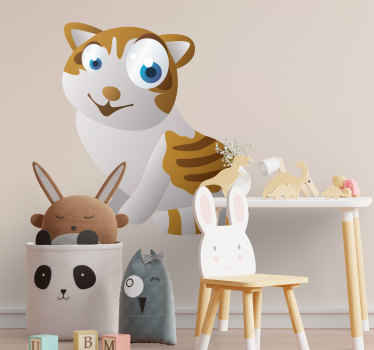 Sticker kat wit kind - TenStickers