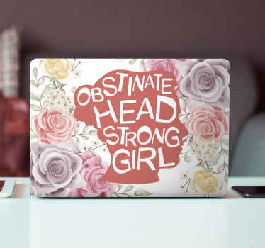 "Obstinate head-strong girl' text laptop skins - TenStickers