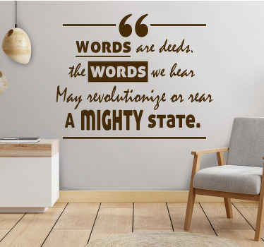 Words are deeds Charles Harpur quote sticker - TenStickers