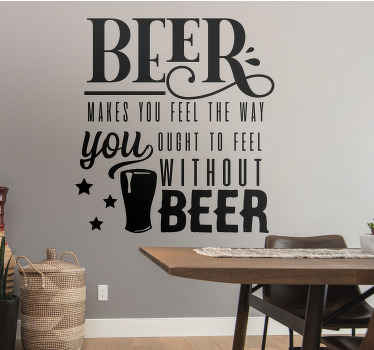 'Beer quote' wall decal by Henry Lawson - TenStickers