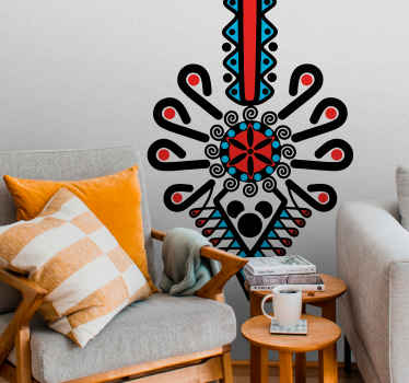 Naklejka na ścianę mur „kolorowy góralski motyw” - TenStickers