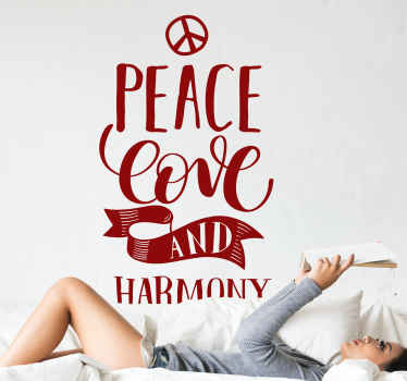 Sticker Liebe Frieden, liebe und harmonie Design - TenStickers