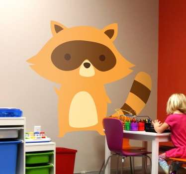 黄色浣熊孩子贴图 - TenStickers