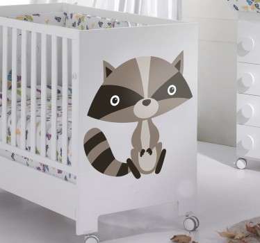 Otroška luštna nalepka rakuna - TenStickers