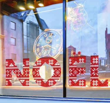 Sticker vitrine Noël texte chandail texture - TenStickers