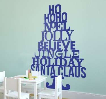 Vinilos de navidad árbol con palabras - TenVinilo
