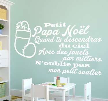 Sticker comptine petit papa noel - TenStickers