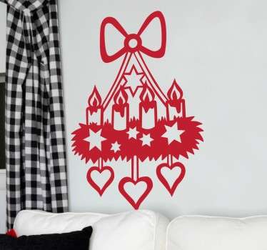 Vianočné sviečky lampa dekoratívne obtlačky - Tenstickers