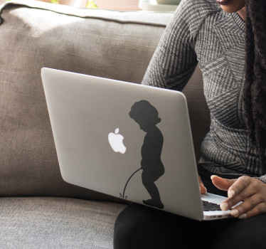 Manneken pis standbeeld silhouet Laptop sticker - TenStickers
