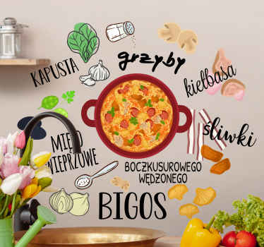 Naklejka na ścianę jedzenie „bigos” - TenStickers