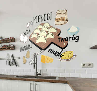 Naklejka na ścianę do kuchni jedzenie „pierogi ruskie” - TenStickers
