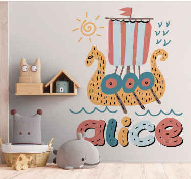 Vikingaskepp personlig klistermärke - Tenstickers