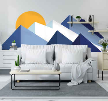 Mont-Blanc géométrique living room wall sticker - TenStickers