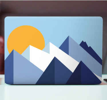 Sticker ordinateur portable Mont-Blanc géométrique - TenStickers