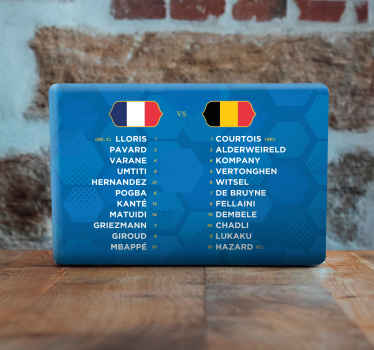 Laptopsticker België vs Frankrijk WK 2018 - TenStickers