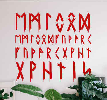 Vikingalfabet vintage text väggdekal - Tenstickers