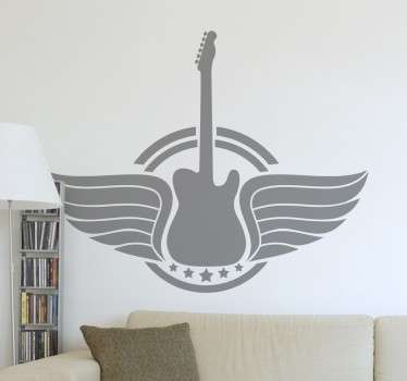 Vinil logo guitarra alada - TenStickers