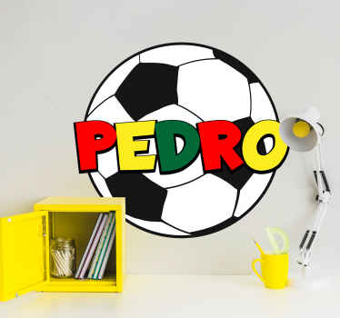 Autocolante futebol nome de bola personalizado - TenStickers
