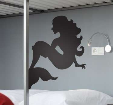 Mermaid Silhouette Wall Decal - TenStickers