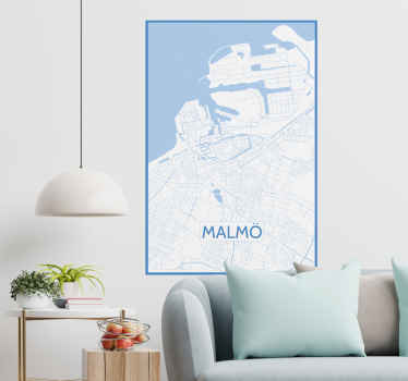 Karta över malmö land klistermärke - Tenstickers