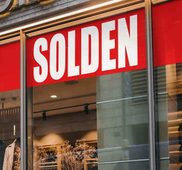 Raamsticker winkel solden tekstposter - TenStickers