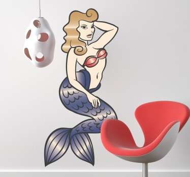 Nalepka za steno tatoo morska deklica - TenStickers