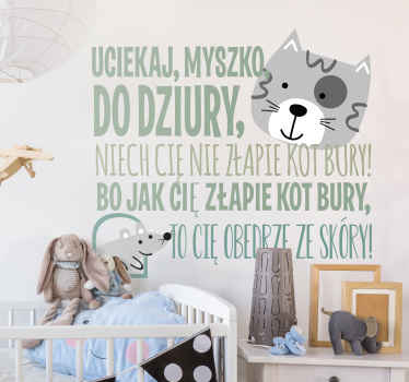 Naklejka na ścianę "uciekaj myszko" dla dzieci - TenStickers