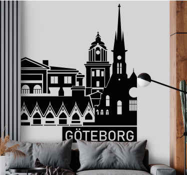 Skyline göteborg skyline väggdekal - Tenstickers