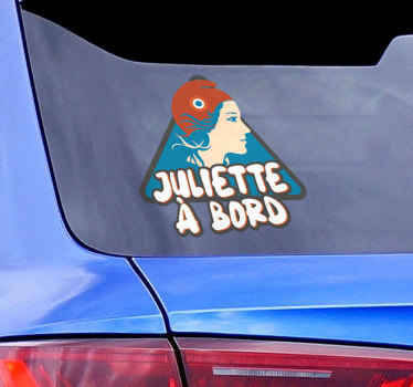 Autocollant voiture personnalisé motif Marianne à bord - TenStickers