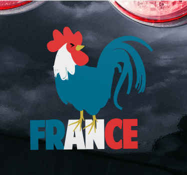 Sticker Voiture coq français symbole - TenStickers