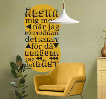 Älska mig populärt ordspråk wallsticker - Tenstickers