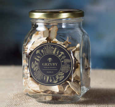 Niestandardowa naklejka na pojemnik na grzyby, - TenStickers