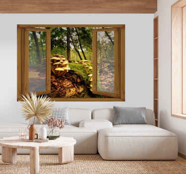 Naklejka na ścianę 3d 3d grzybowy las - TenStickers