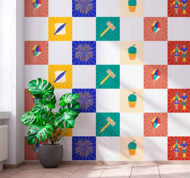 Autocolantes azulejos decorativos Azulejos "santos populares" - TenStickers