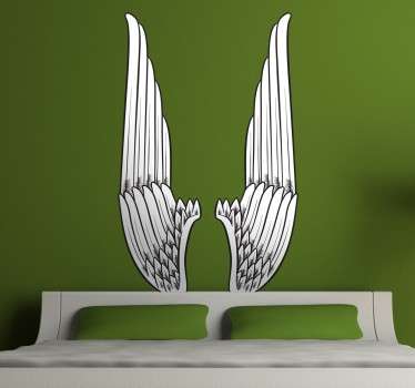 Vertical Angel Wings Wall Art Sticker - TenStickers
