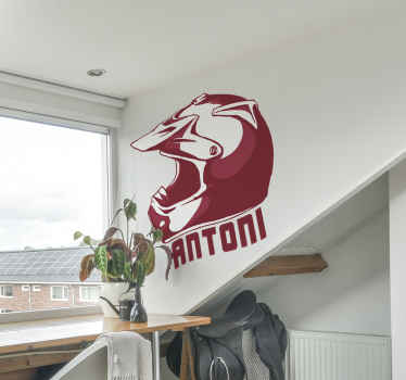 Naklejka na ścianę sporty Spersonalizowany kask żużlowy - TenStickers