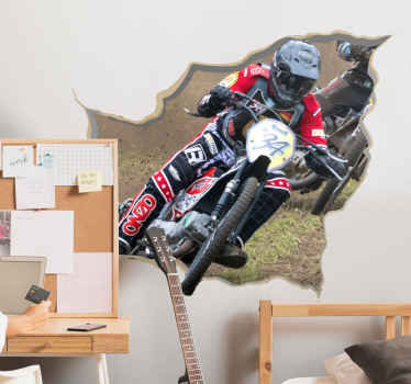 Naklejka na ścianę 3d żużel 3d - TenStickers